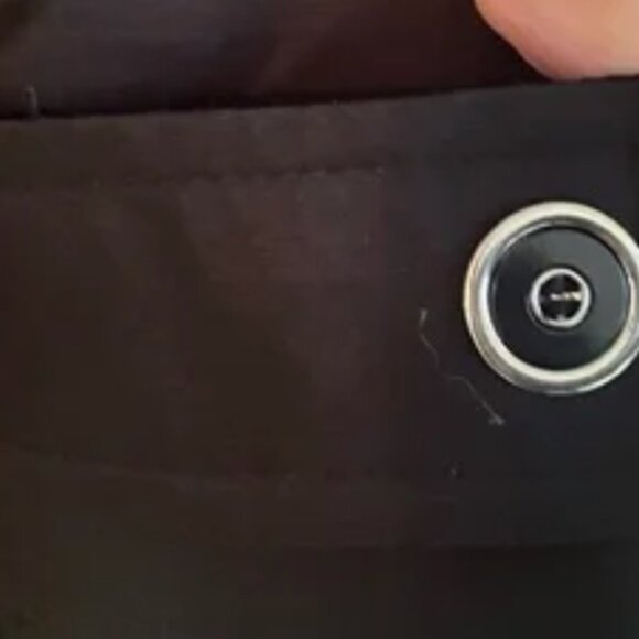 Black Via Spiga trench rain coat, 2X - removable hood, silver buttons! - Picture 5 of 5